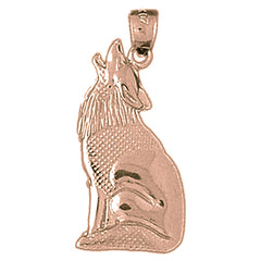 10K, 14K or 18K Gold Coyote Pendant