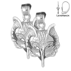 14K or 18K Gold Wolf Earrings