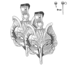 14K or 18K Gold Wolf Earrings