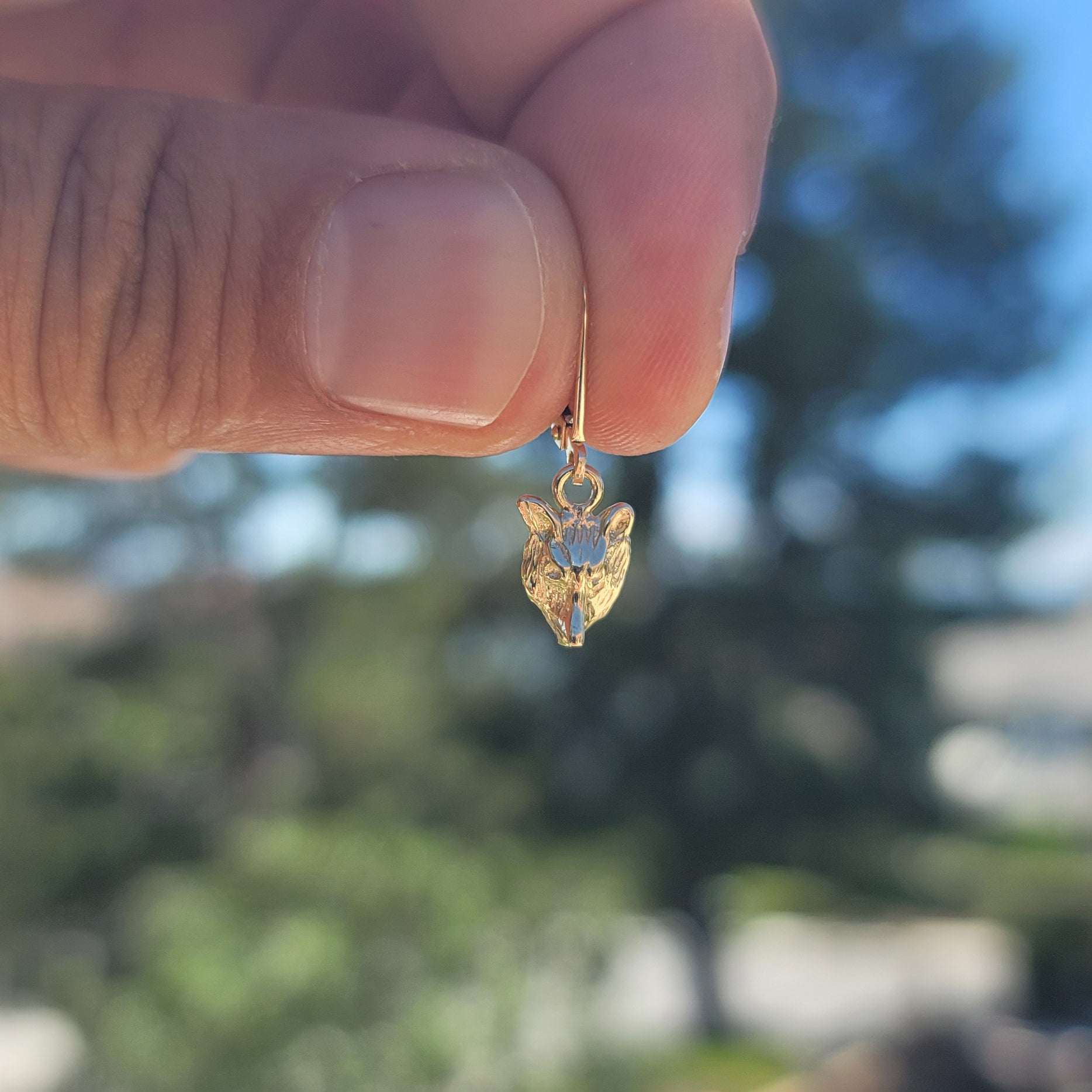 14K or 18K Gold Wolf Pendant