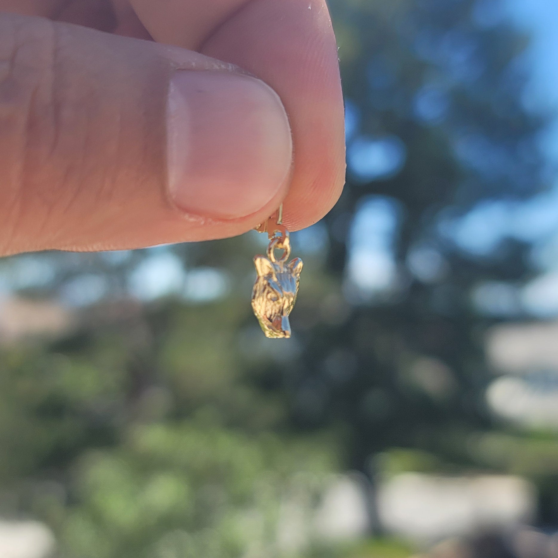 14K or 18K Gold Wolf Pendant