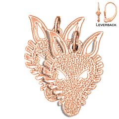 14K or 18K Gold Wolf Earrings