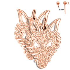 14K or 18K Gold Wolf Earrings