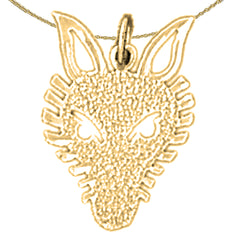 14K or 18K Gold Wolf Pendant