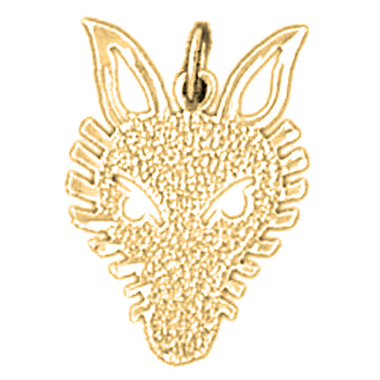 14K or 18K Gold Wolf Pendant