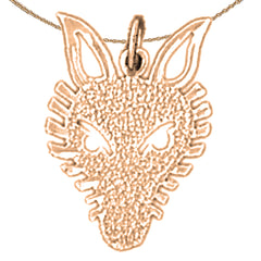 14K or 18K Gold Wolf Pendant