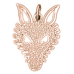14K or 18K Gold Wolf Pendant