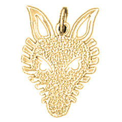 14K or 18K Gold Wolf Pendant