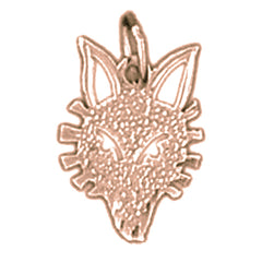 14K or 18K Gold Wolf Pendant