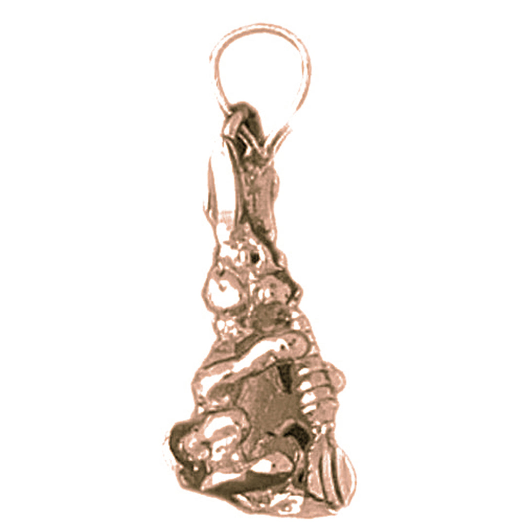 10K, 14K or 18K Gold 3D Rabbit Pendant