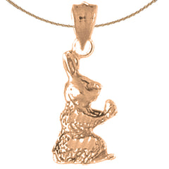 14K or 18K Gold Rabbit Pendant