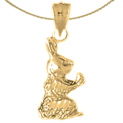 14K or 18K Gold Rabbit Pendant
