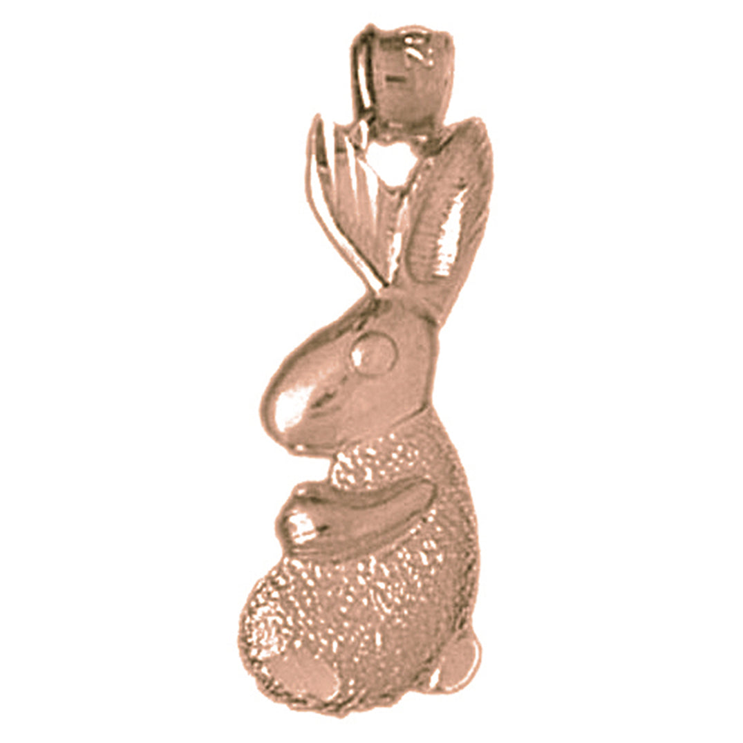 14K or 18K Gold Rabbit Pendant