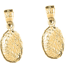 14K or 18K Gold 23mm Shell Earrings