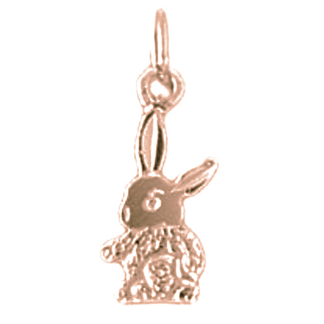 14K or 18K Gold Rabbit Pendant
