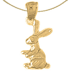 14K or 18K Gold Rabbit Pendant
