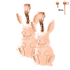 14K or 18K Gold Rabbit Earrings