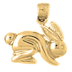 14K or 18K Gold Rabbit Pendant