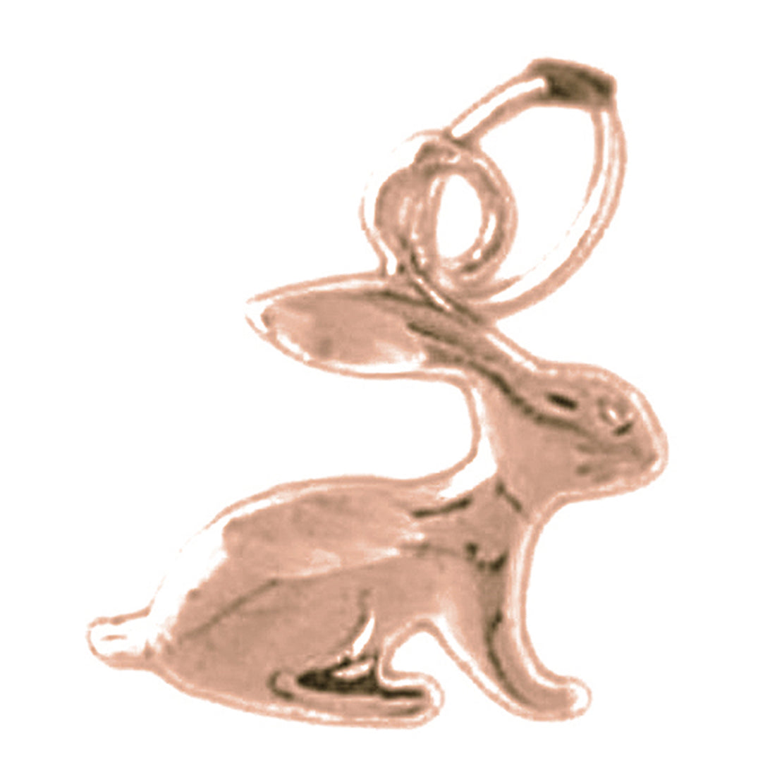 14K or 18K Gold Rabbit Pendant