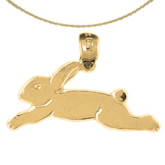 14K or 18K Gold Rabbit Pendant