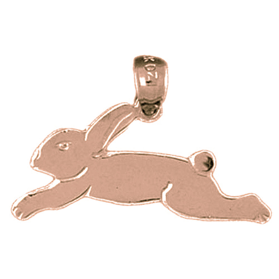 14K or 18K Gold Rabbit Pendant