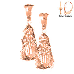 14K or 18K Gold Otter Earrings