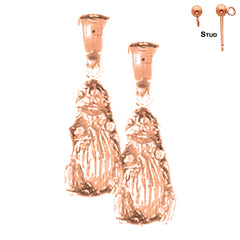 14K or 18K Gold Otter Earrings