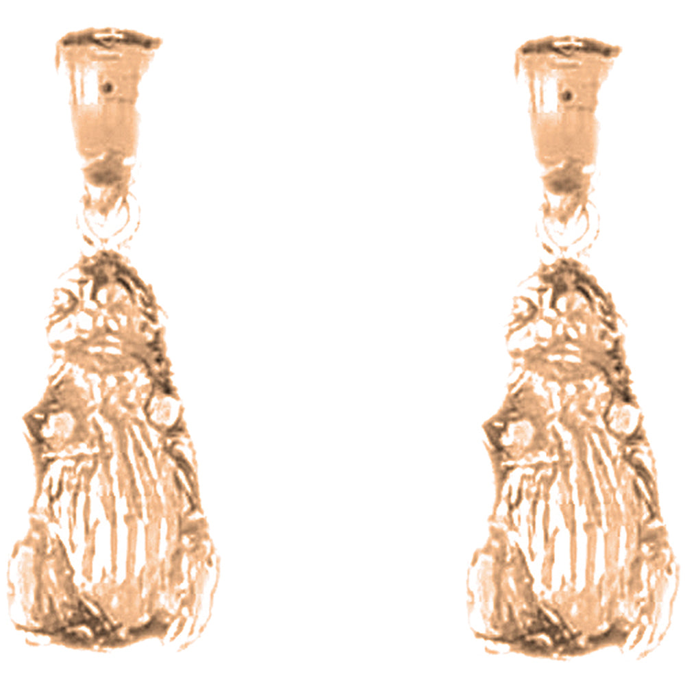 14K or 18K Gold 22mm Otter Earrings