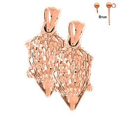 14K or 18K Gold Otter Earrings