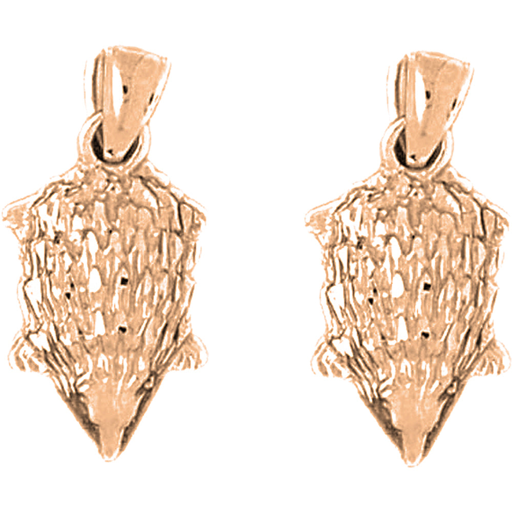 14K or 18K Gold 26mm Otter Earrings