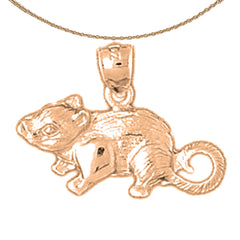 14K or 18K Gold Mouse Pendant