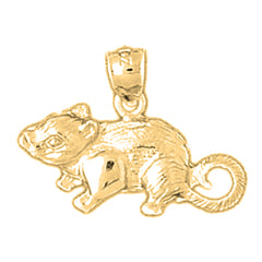 14K or 18K Gold Mouse Pendant