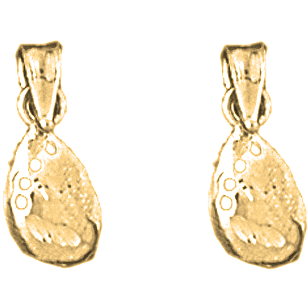 Yellow Gold-plated Silver 15mm Shell Earrings