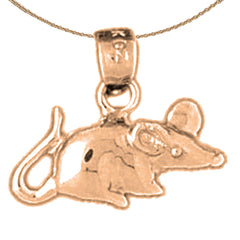 14K or 18K Gold Mouse Pendant