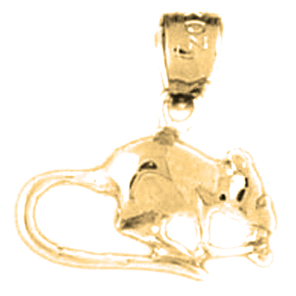 14K or 18K Gold Mouse Pendant