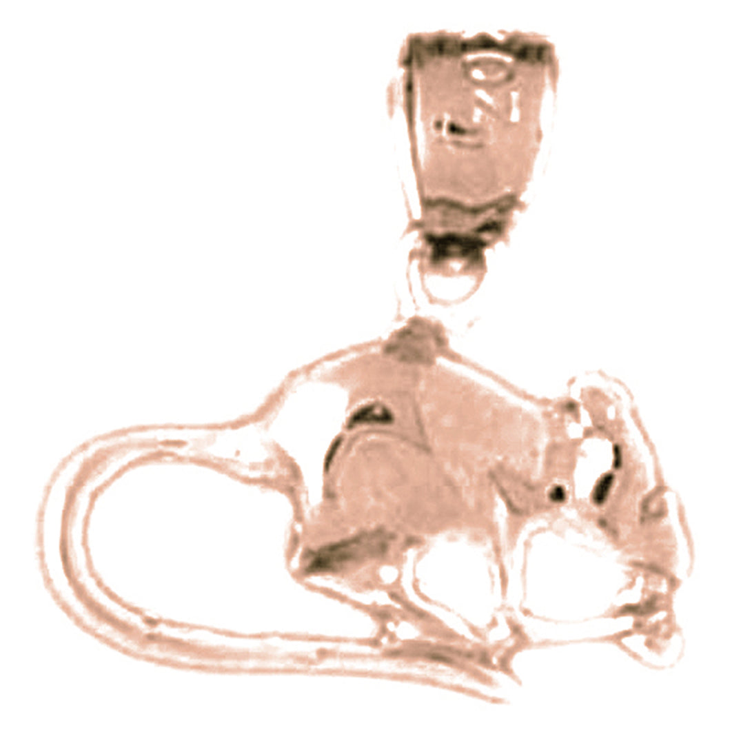 14K or 18K Gold Mouse Pendant