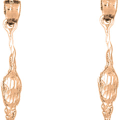 14K or 18K Gold 30mm Rat Earrings