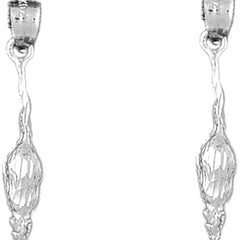 14K or 18K Gold 30mm Rat Earrings