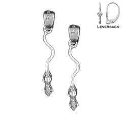 Sterling Silver 29mm Rat Earrings (White or Yellow Gold Plated)