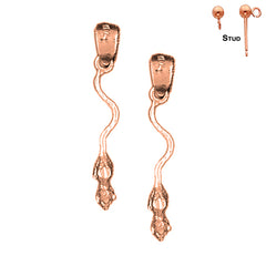 14K or 18K Gold Rat Earrings