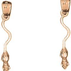 14K or 18K Gold 29mm Rat Earrings
