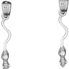Sterling Silver 29mm Rat Earrings