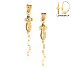 14K or 18K Gold Rat Earrings