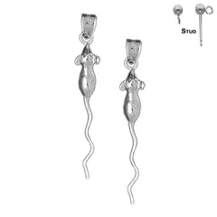 14K or 18K Gold Rat Earrings