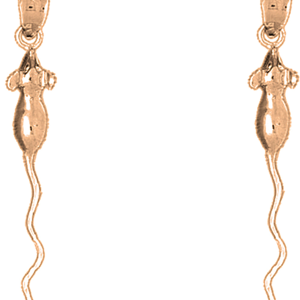 14K or 18K Gold 42mm Rat Earrings