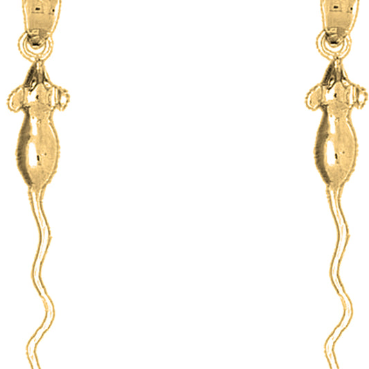14K or 18K Gold 42mm Rat Earrings
