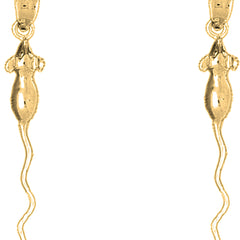 14K or 18K Gold 42mm Rat Earrings