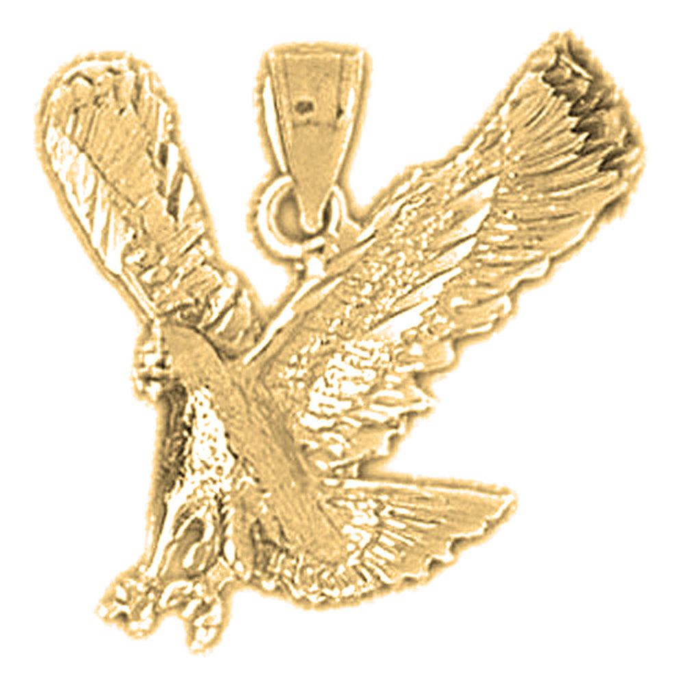 10K, 14K or 18K Gold Eagle Pendant