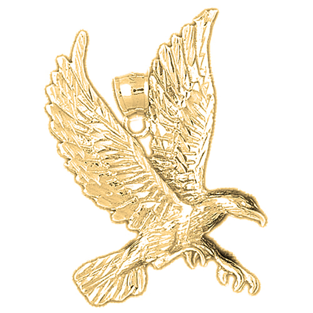 10K, 14K or 18K Gold Eagle Pendant