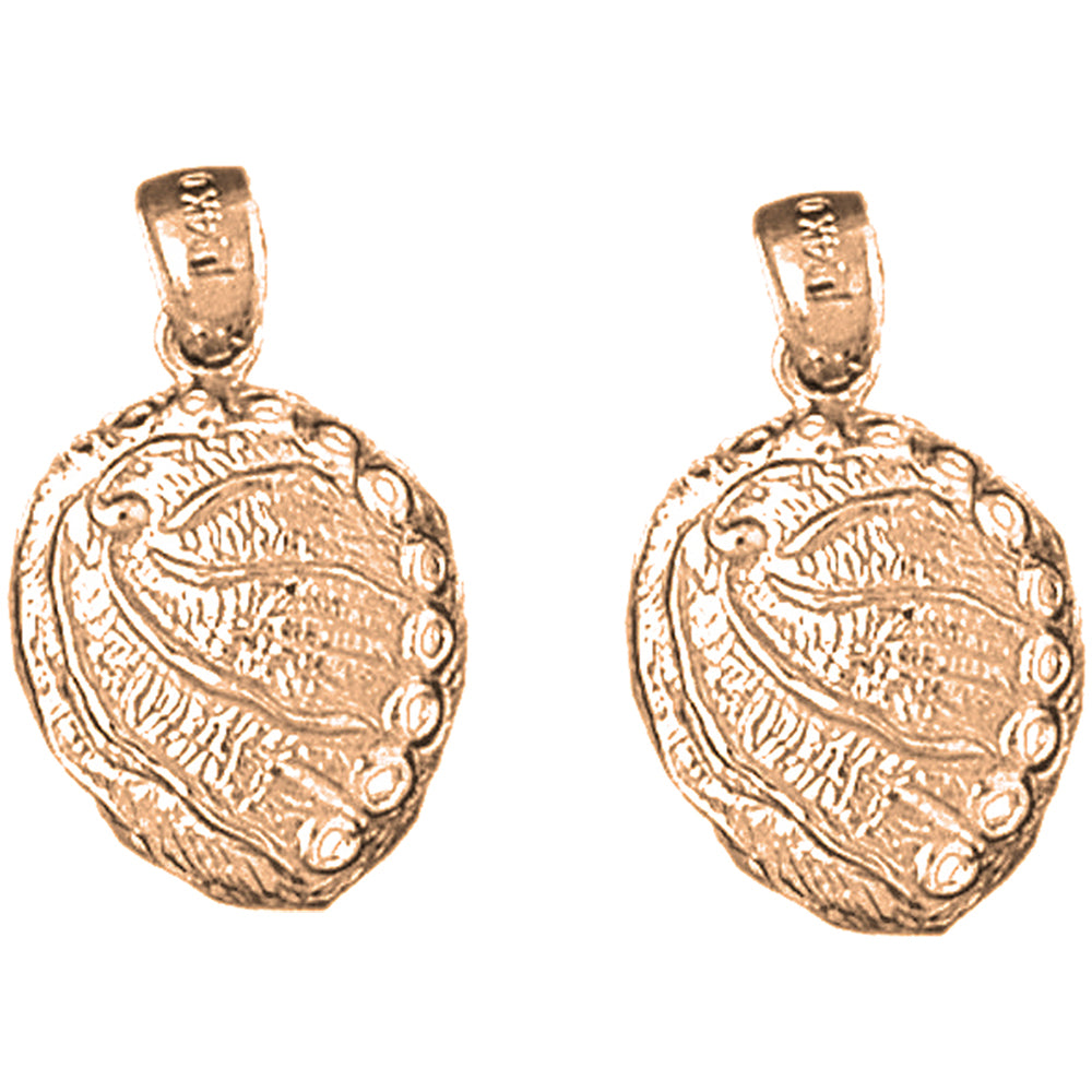 14K or 18K Gold 24mm Shell Earrings